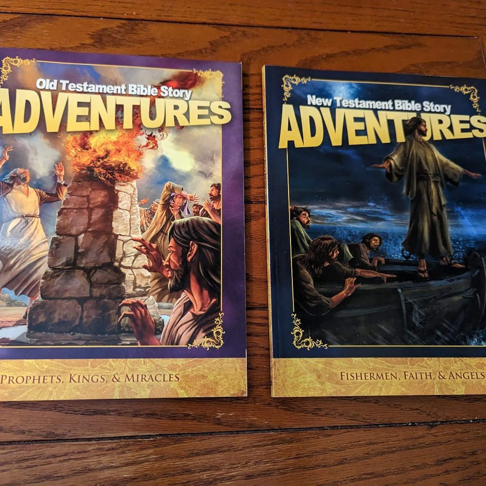 Lot of 2: Old & New Testament Bible Story Adventures Family Home Christian Books